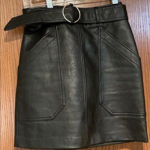 Women’s black leatherette skirt, 0